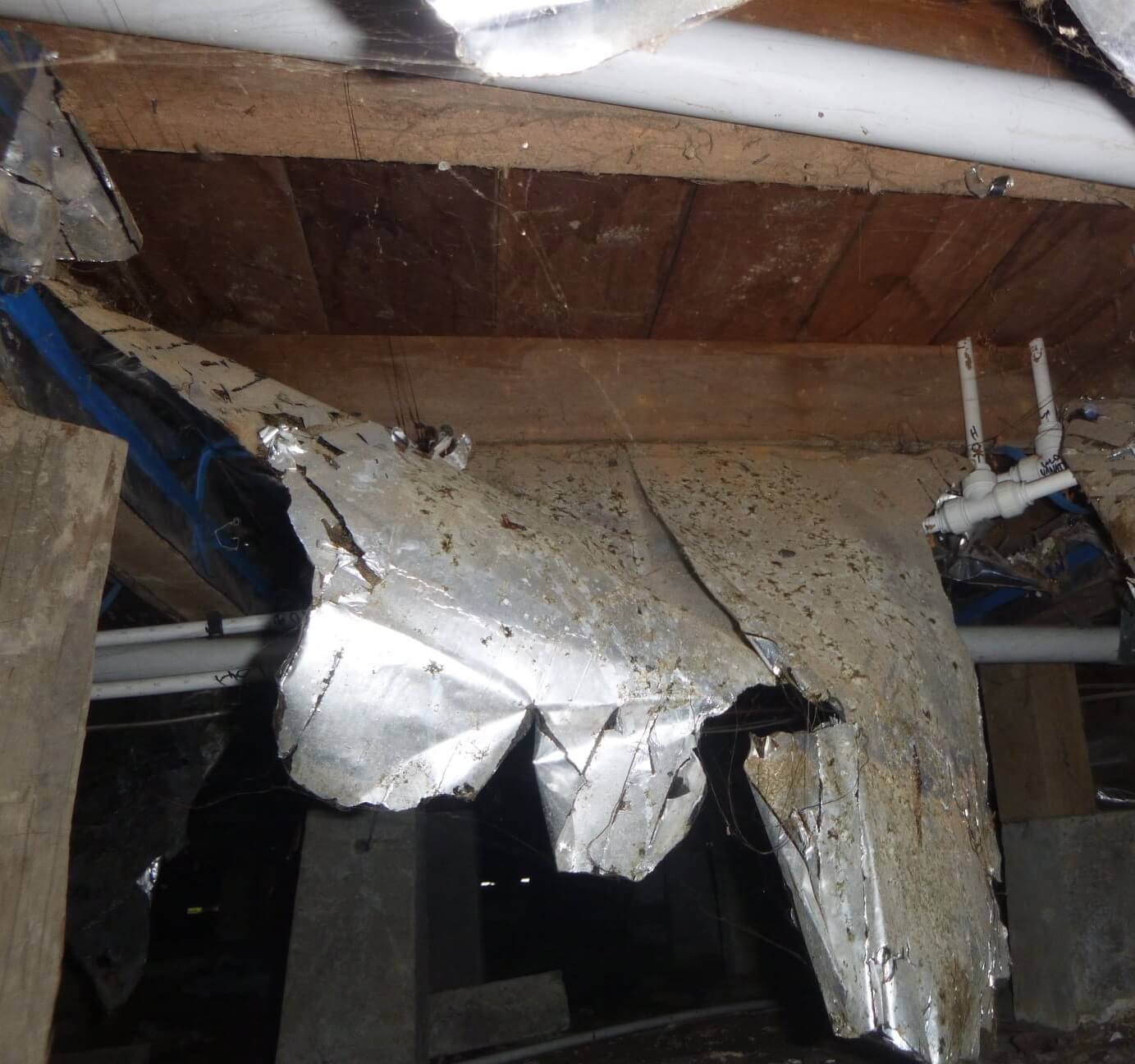 Ripped Tin foil insulation